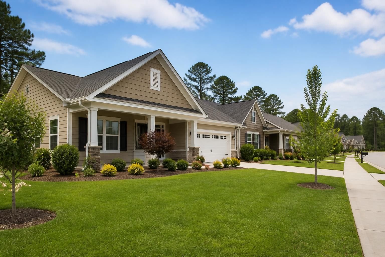 Clean home exterior and quiet neighborhood street in Bartow